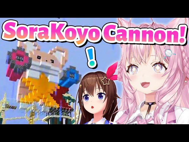 Koyori making SoraKoyo Cannon【Minecraft/Hololive Clip/EngSub】