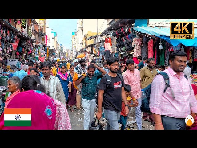 Bangalore, India🇮🇳 Extremely Busy Market in Bangalore Old Central  (4K HDR)