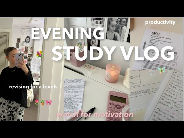 evening study vlog | productive after school routine, studying | alevel diaries ep.10