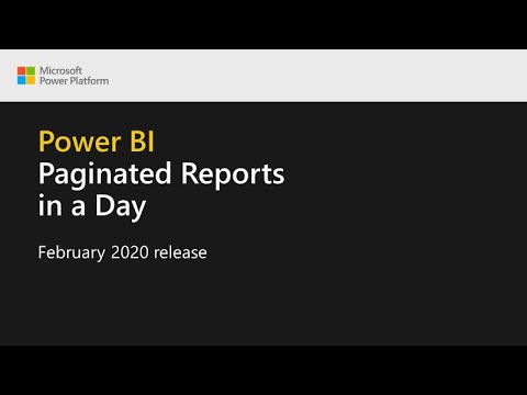 Power BI Paginated Reports in a Day