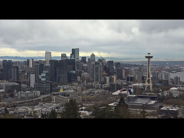 WATCH: Seattle skyline slow to wake up Friday
