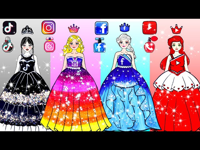 [🐾paper Diy🐾] Social Network Princess Makeup & Dress Up NEW FASHIONS | Rapunzel Compilation 놀이 종이
