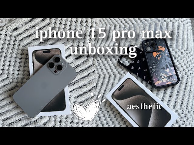 iphone 15 PRO MAX natural titanium♡aesthetic setup + accessories ˚ ༘♡ ⋆｡˚