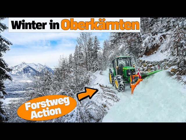 Forstweg-Action in Oberkärnten | Winterdienst in den Bergen mit John Deere Power und Springer SHL