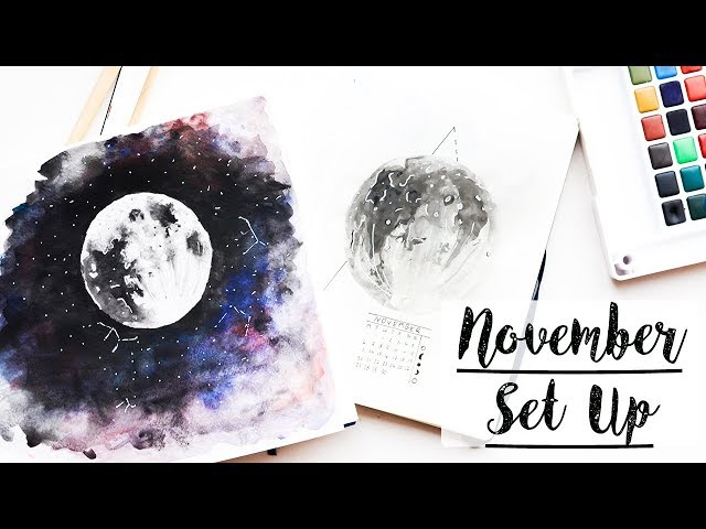 NOVEMBER BULLET JOURNAL SET UP/PLAN WITH ME: Moon Theme | Book Roast