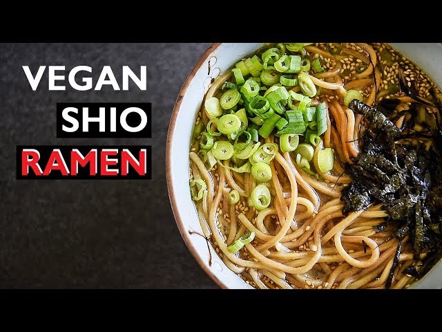 How to make vegan Ramen Recipe | Shio Broth | EASY Japanese Noodle Soup (塩ラーメン)