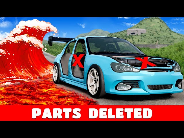 LAVA FLOOD but We Remove PARTS! (BeamNG)