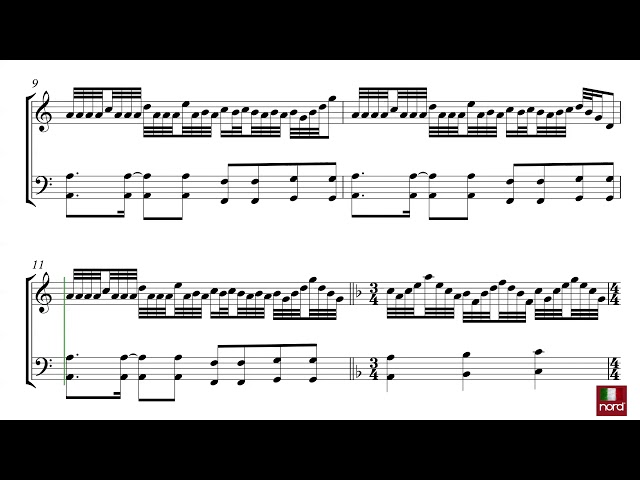Awesome solo-Rick Wakeman (main chorus transcription)