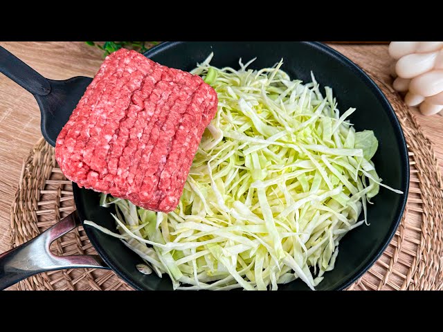 Simply add the minced meat to the cabbage! A very simple and delicious dinner recipe!
