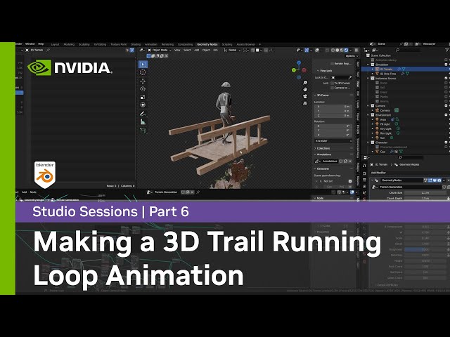 Making a 3D Trail Running Loop Animation w/ Alexandre Albisser Part 6: Procedural Wooden Bridge