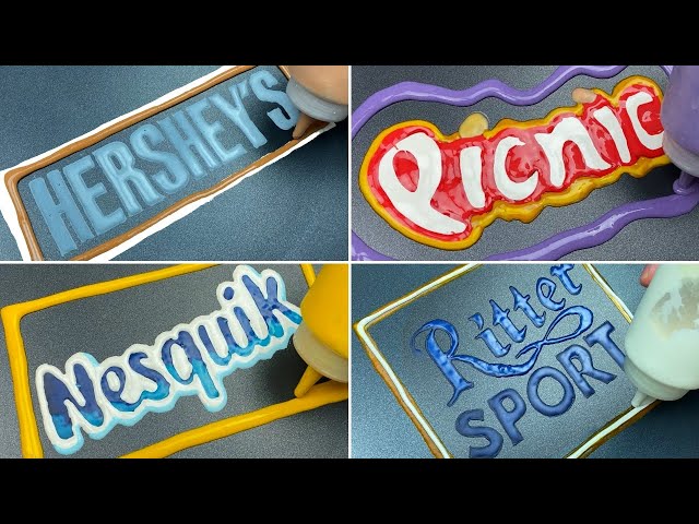Chocolate Brand Logos Pancake Art - Hershey's, Nesquik, Picnic, Ritter Sport