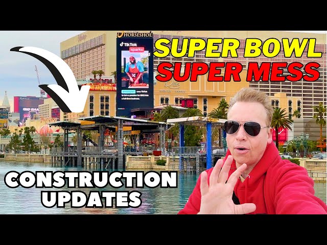 CRAZY Las Vegas Construction | Mirage Mountain | Super Bowl  | WHATABURGER | Bellagio Fountains