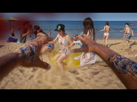 Zombie with a  GoPro Infected Beach Attack POV 活屍視角海灘愛情動作片 ft. 明日之後