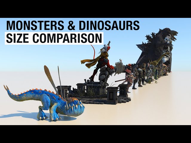 Monsters and Dinosaurs Size Comparison in 3D!
