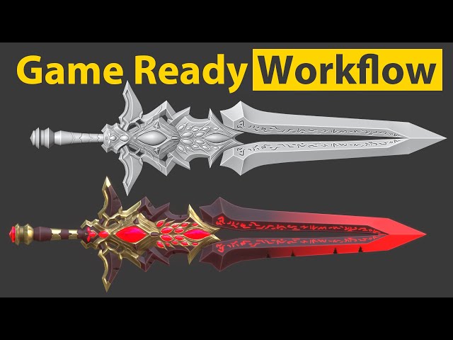 Sword Low-Poly Game Ready Modeling Workflow • Blender 3.2 • Substance Painter • Timelapse