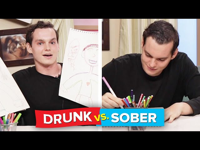Drunk Vs. Sober: Drawing A Self-Portrait