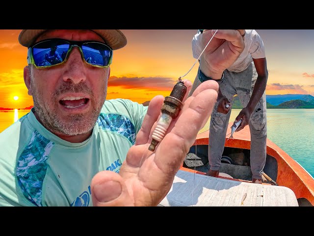 Using a Spark Plug to Catch fish with Local fisherman! {Catch Clean Cook} Curacao