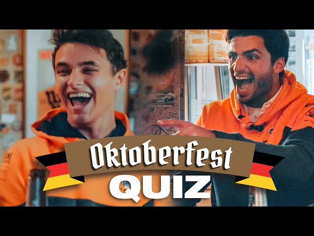 Carlos Sainz and Lando Norris play Estrella Galicia 0,0's Oktoberfest Quiz