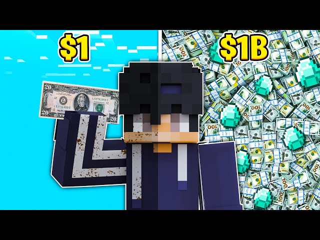 I Became TRILLIONAIRE With Only ONE DOLLAR In this Minecraft SMP!