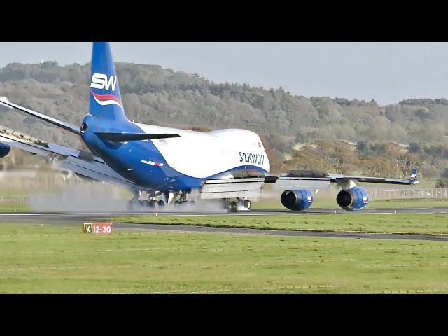 747 Landing Goes Wrong, Near Engine Pod Strike