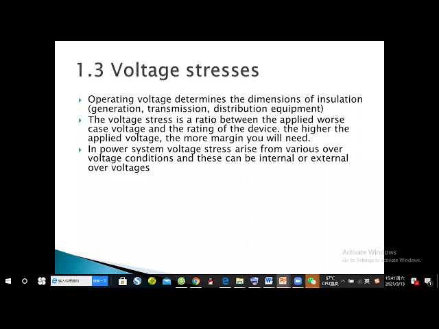 Voltage stresses in High Voltage