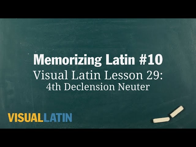Memorizing Latin #10: Visual Latin Lesson 29, 4th Declension Neuter