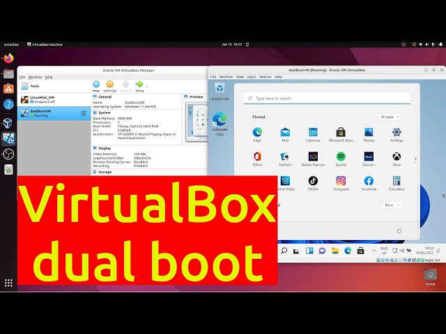 Dual boot Windows 11 & Linux on a VirtualBox VM