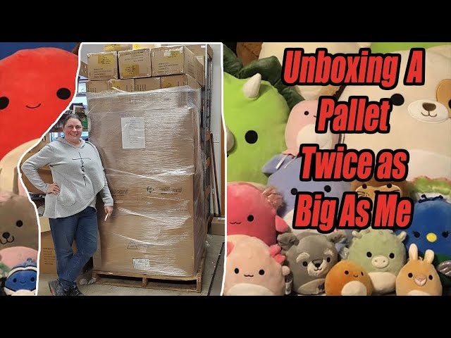 Unboxing a pallet 2 times taller than me. I found so many squishmallows, among us and much more