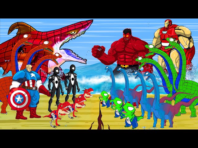 Super Hero: Evolution Of HULK, Spiderman Vs Captain & GODZILLA Size Comparison - DINOSAURS ANIMATION