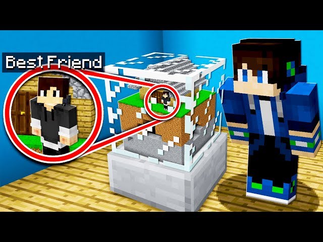 TRAPPING MY BEST FRIEND IN A GLASS BLOCK in Minecraft!