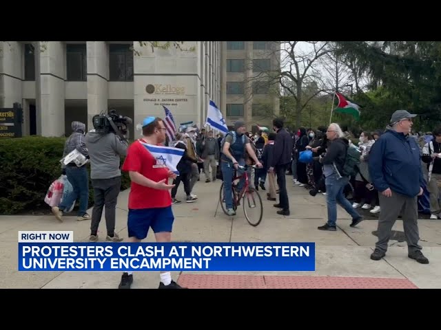 Israel supporters show up at pro-Palestinian encampment at Northwestern, resulting in standoff