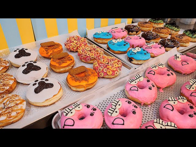 How to make colorful creamy donuts - Korean street food