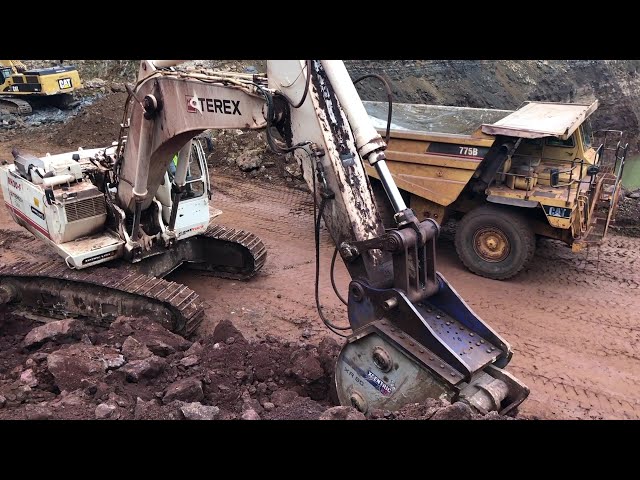 Caterpillar & Terex Excavators Working With Hydraulic Breaker & Vibro Ripper - Sotiriadis Mining