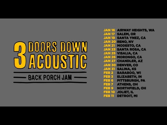 3 Doors Down Acoustic "Back Porch Jam" Tour 2018