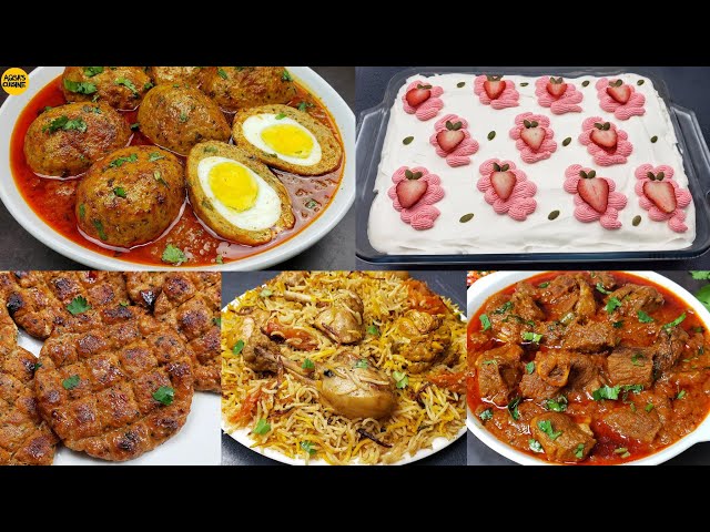 Eid Dawat Complete Menu by Aqsa's Cuisine Traditional Eid Recipes, Nargisi Kofta, Kabab Mutton Curry