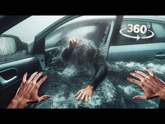 360° Stuck in Flooded Tunnel and Rescued by Helicopter VR 360 Video 4K Ultra HD