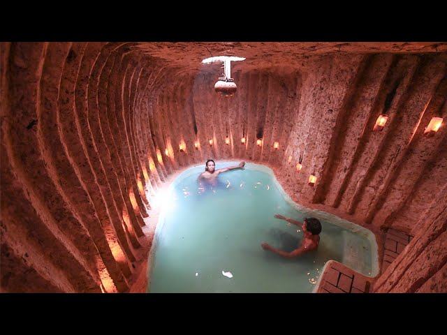 Build The Most Living Room Temple Underground And Tunnel Swimming Pool 75Day