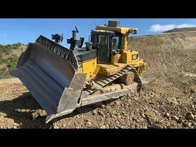 Caterpillar D9T Bulldozer Working On Road Construction - Sotiriadis/Labrianidis Constructions - 4k