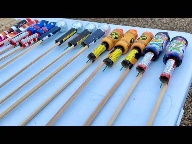 TESTING DIFFERENT TYPES OF FIREWORK ROCKETS!