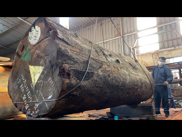 Sawmill Wood Skill - Sawmill Very Beautiful Boards From Ironwood at Large Woodworking Factory