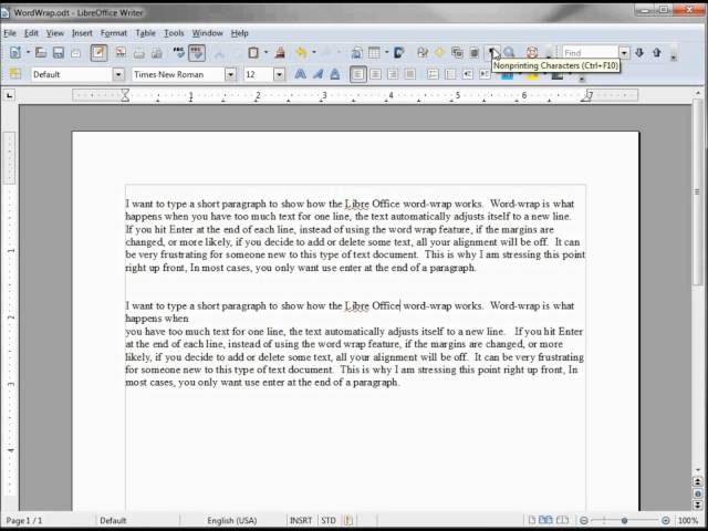 LibreOffice-Writer (4) Word Wrap