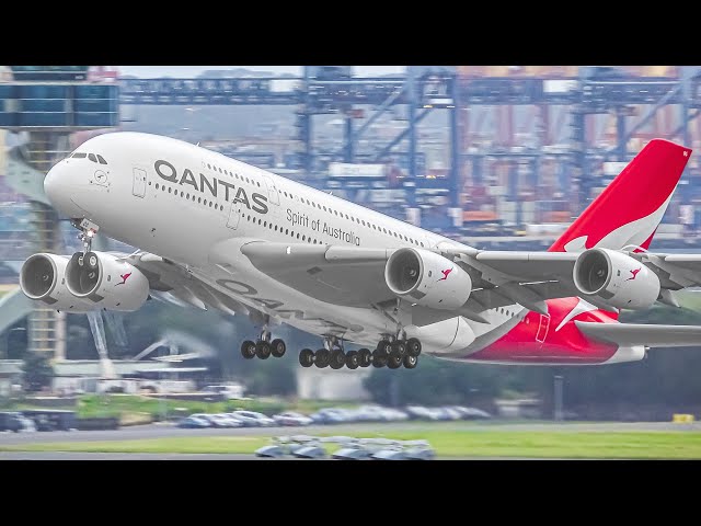 20 MINUTES of HEAVY TAKEOFFS and LANDINGS at SYDNEY AIRPORT Australia [SYD/YSSY]