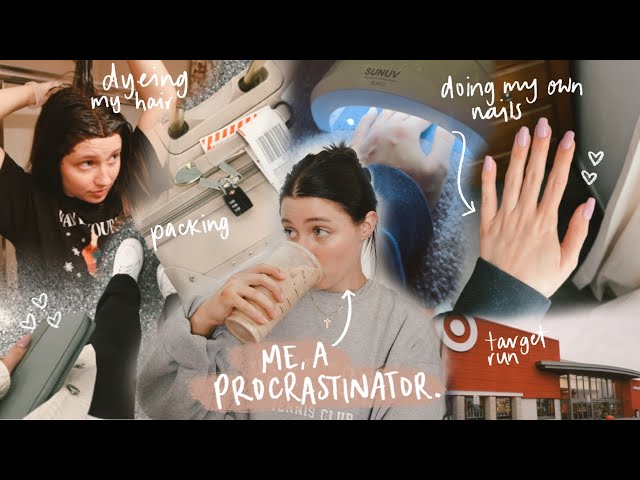 prepping for a solo trip in *24 HOURS* | doing my nails, dyeing my hair, packing + more