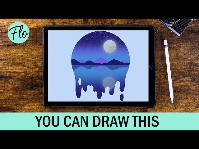 YOU Can Draw This NIGHT SCENE Landscape in PROCREATE | easy landscape drawing tutorial