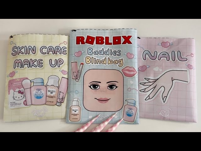 [☁️Tutorial☁️] Roblox Skincare Baddies Makeup Blindbag✨ ASMR | Paper diy | Satisfying | 로블록스 블라인드백💗