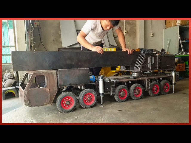 Man Builds Hydraulic RC Crane at Scale | Start to Finish by @rcactionhomemade