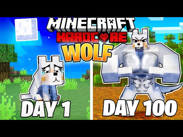 I Survived 100 DAYS as a WOLF in HARDCORE Minecraft!