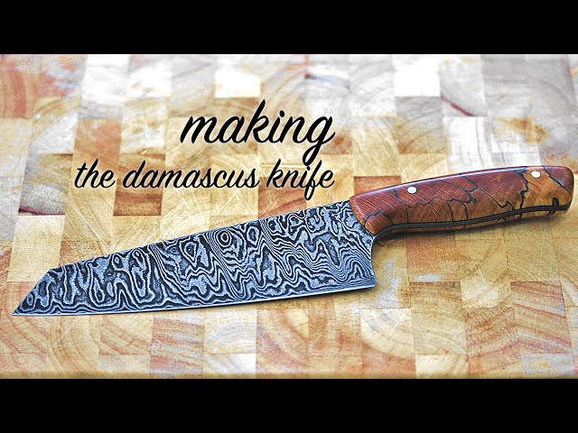 Making the damask knife | complete construction, time lapse, damask chef knife, knife making