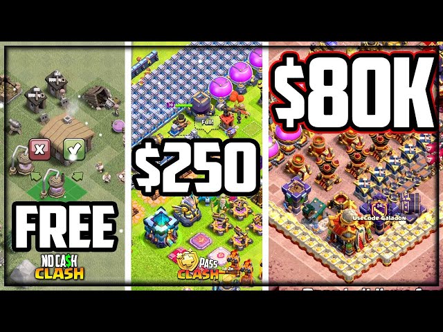 Free vs. $250 vs. $80,000 Spent in Clash of Clans!