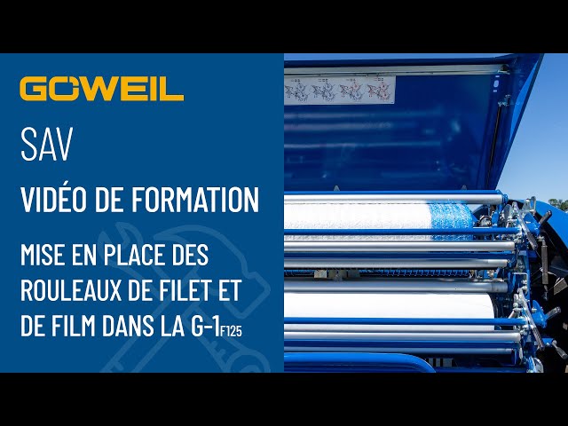 Vidéo de formation : Mise en place des rouleaux de filet et de film dans la G-1F125 | GOEWEIL
